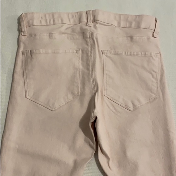 Light Pink Wax/Leather Pants - Size 34 Zara - Picture 3 of 3